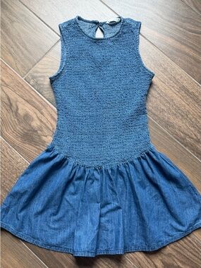 ZARA Smocked Denim Mini Dress